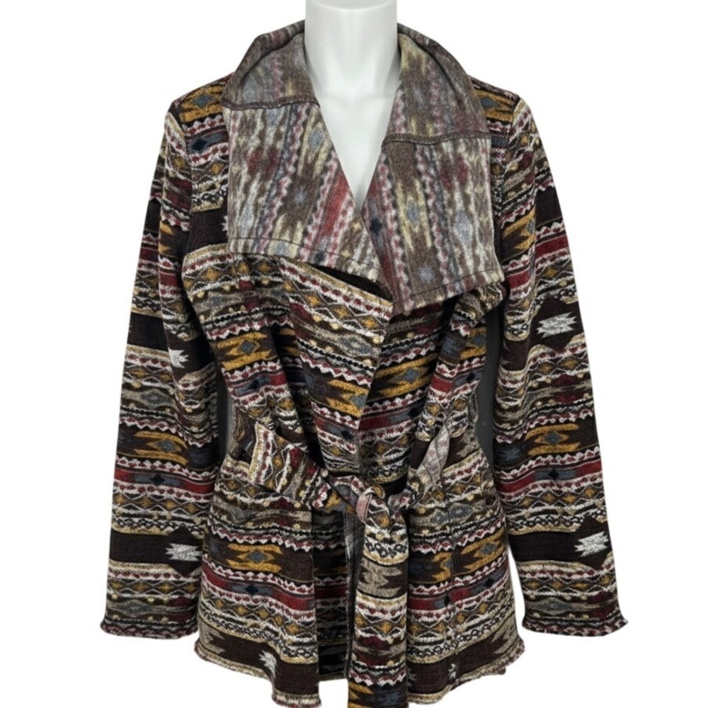 Cowgirl Justice‎ Women's SMALL Southwestern Aztec Light Jacket Brown - AC